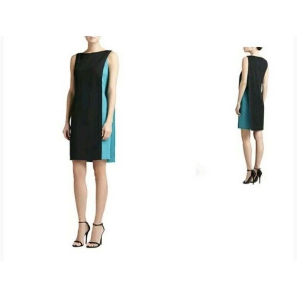 $995 New St. John XS 0 Sheath Dress Milano Knit Verde Teal St 2014 Caped Sweater